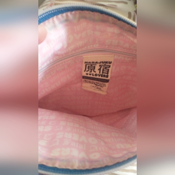 Y2K Harajuku Lovers 90"s Crossbody Bag Heart Girl Purse Blue Yellow Pink Vintage - Picture 13 of 15